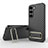 Silikon Hülle Handyhülle Ultra Dünn Schutzhülle Tasche Flexible mit Ständer KC1 für Samsung Galaxy S23 5G Schwarz