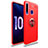 Silikon Hülle Handyhülle Ultra Dünn Schutzhülle Tasche Silikon mit Magnetisch Fingerring Ständer A01 für Huawei Enjoy 9s Rot