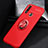 Silikon Hülle Handyhülle Ultra Dünn Schutzhülle Tasche Silikon mit Magnetisch Fingerring Ständer A01 für Huawei P Smart (2019) Rot