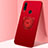 Silikon Hülle Handyhülle Ultra Dünn Schutzhülle Tasche Silikon mit Magnetisch Fingerring Ständer A01 für Huawei P30 Lite New Edition Rot