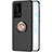 Silikon Hülle Handyhülle Ultra Dünn Schutzhülle Tasche Silikon mit Magnetisch Fingerring Ständer A01 für Huawei P40 Pro+ Plus Gold und Schwarz