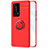 Silikon Hülle Handyhülle Ultra Dünn Schutzhülle Tasche Silikon mit Magnetisch Fingerring Ständer A01 für Huawei P40 Pro+ Plus Rot