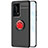 Silikon Hülle Handyhülle Ultra Dünn Schutzhülle Tasche Silikon mit Magnetisch Fingerring Ständer A01 für Huawei P40 Pro+ Plus Rot und Schwarz