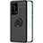 Silikon Hülle Handyhülle Ultra Dünn Schutzhülle Tasche Silikon mit Magnetisch Fingerring Ständer A01 für Huawei P40 Pro+ Plus Schwarz