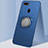 Silikon Hülle Handyhülle Ultra Dünn Schutzhülle Tasche Silikon mit Magnetisch Fingerring Ständer A01 für Oppo A7 Blau