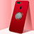 Silikon Hülle Handyhülle Ultra Dünn Schutzhülle Tasche Silikon mit Magnetisch Fingerring Ständer A01 für Oppo A7 Rot