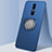 Silikon Hülle Handyhülle Ultra Dünn Schutzhülle Tasche Silikon mit Magnetisch Fingerring Ständer A01 für Oppo A9