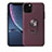 Silikon Hülle Handyhülle Ultra Dünn Schutzhülle Tasche Silikon mit Magnetisch Fingerring Ständer A02 für Apple iPhone 11 Pro Max Violett