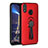 Silikon Hülle Handyhülle Ultra Dünn Schutzhülle Tasche Silikon mit Magnetisch Fingerring Ständer A02 für Huawei Honor V10 Lite Rot