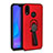 Silikon Hülle Handyhülle Ultra Dünn Schutzhülle Tasche Silikon mit Magnetisch Fingerring Ständer A02 für Huawei P20 Lite Rot