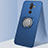 Silikon Hülle Handyhülle Ultra Dünn Schutzhülle Tasche Silikon mit Magnetisch Fingerring Ständer A02 für Nokia 7 Plus Blau