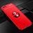 Silikon Hülle Handyhülle Ultra Dünn Schutzhülle Tasche Silikon mit Magnetisch Fingerring Ständer A02 für Oppo A3 Rot