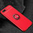 Silikon Hülle Handyhülle Ultra Dünn Schutzhülle Tasche Silikon mit Magnetisch Fingerring Ständer A02 für Oppo K1 Rot