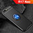 Silikon Hülle Handyhülle Ultra Dünn Schutzhülle Tasche Silikon mit Magnetisch Fingerring Ständer A02 für Oppo R17 Neo Blau und Schwarz