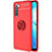 Silikon Hülle Handyhülle Ultra Dünn Schutzhülle Tasche Silikon mit Magnetisch Fingerring Ständer A03 für Oppo Find X2 Lite Rot
