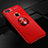 Silikon Hülle Handyhülle Ultra Dünn Schutzhülle Tasche Silikon mit Magnetisch Fingerring Ständer für Huawei Enjoy 8 Plus Rot