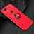 Silikon Hülle Handyhülle Ultra Dünn Schutzhülle Tasche Silikon mit Magnetisch Fingerring Ständer für Huawei Honor 9 Lite Rot
