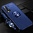 Silikon Hülle Handyhülle Ultra Dünn Schutzhülle Tasche Silikon mit Magnetisch Fingerring Ständer für Huawei Nova 6 5G Blau