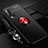 Silikon Hülle Handyhülle Ultra Dünn Schutzhülle Tasche Silikon mit Magnetisch Fingerring Ständer für Huawei Nova 6 5G Rot und Schwarz