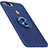 Silikon Hülle Handyhülle Ultra Dünn Schutzhülle Tasche Silikon mit Magnetisch Fingerring Ständer für Oppo A7 Blau