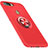 Silikon Hülle Handyhülle Ultra Dünn Schutzhülle Tasche Silikon mit Magnetisch Fingerring Ständer für Oppo A7 Rot