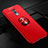 Silikon Hülle Handyhülle Ultra Dünn Schutzhülle Tasche Silikon mit Magnetisch Fingerring Ständer für Oppo K3 Rot