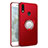 Silikon Hülle Handyhülle Ultra Dünn Schutzhülle Tasche Silikon mit Magnetisch Fingerring Ständer für Samsung Galaxy A8s SM-G8870 Rot