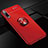 Silikon Hülle Handyhülle Ultra Dünn Schutzhülle Tasche Silikon mit Magnetisch Fingerring Ständer für Xiaomi Mi A3 Rot