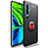 Silikon Hülle Handyhülle Ultra Dünn Schutzhülle Tasche Silikon mit Magnetisch Fingerring Ständer für Xiaomi Mi Note 10 Rot und Schwarz