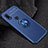 Silikon Hülle Handyhülle Ultra Dünn Schutzhülle Tasche Silikon mit Magnetisch Fingerring Ständer für Xiaomi Redmi Note 7 Blau