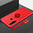 Silikon Hülle Handyhülle Ultra Dünn Schutzhülle Tasche Silikon mit Magnetisch Fingerring Ständer für Xiaomi Redmi Note 8 Rot
