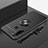 Silikon Hülle Handyhülle Ultra Dünn Schutzhülle Tasche Silikon mit Magnetisch Fingerring Ständer für Xiaomi Redmi Note 8 Schwarz