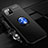 Silikon Hülle Handyhülle Ultra Dünn Schutzhülle Tasche Silikon mit Magnetisch Fingerring Ständer T01 für Apple iPhone 11 Pro Blau und Schwarz