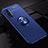 Silikon Hülle Handyhülle Ultra Dünn Schutzhülle Tasche Silikon mit Magnetisch Fingerring Ständer T01 für Huawei Honor 20S
