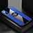 Silikon Hülle Handyhülle Ultra Dünn Schutzhülle Tasche Silikon mit Magnetisch Fingerring Ständer T01 für Huawei P30 Blau