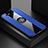 Silikon Hülle Handyhülle Ultra Dünn Schutzhülle Tasche Silikon mit Magnetisch Fingerring Ständer T01 für Oppo R17 Neo Blau