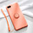 Silikon Hülle Handyhülle Ultra Dünn Schutzhülle Tasche Silikon mit Magnetisch Fingerring Ständer T02 für Oppo R15X Orange