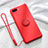 Silikon Hülle Handyhülle Ultra Dünn Schutzhülle Tasche Silikon mit Magnetisch Fingerring Ständer T02 für Oppo R15X Rot