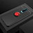Silikon Hülle Handyhülle Ultra Dünn Schutzhülle Tasche Silikon mit Magnetisch Fingerring Ständer T02 für Oppo RX17 Pro Rot und Schwarz