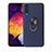 Silikon Hülle Handyhülle Ultra Dünn Schutzhülle Tasche Silikon mit Magnetisch Fingerring Ständer T02 für Samsung Galaxy A70 Blau