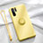 Silikon Hülle Handyhülle Ultra Dünn Schutzhülle Tasche Silikon mit Magnetisch Fingerring Ständer T03 für Huawei P30 Pro Gelb