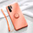 Silikon Hülle Handyhülle Ultra Dünn Schutzhülle Tasche Silikon mit Magnetisch Fingerring Ständer T03 für Huawei P30 Pro Orange