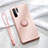 Silikon Hülle Handyhülle Ultra Dünn Schutzhülle Tasche Silikon mit Magnetisch Fingerring Ständer T03 für Huawei P30 Pro Rosa