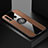 Silikon Hülle Handyhülle Ultra Dünn Schutzhülle Tasche Silikon mit Magnetisch Fingerring Ständer T04 für Huawei Honor 20E Braun