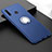 Silikon Hülle Handyhülle Ultra Dünn Schutzhülle Tasche Silikon mit Magnetisch Fingerring Ständer T04 für Huawei Nova 4e Blau