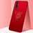 Silikon Hülle Handyhülle Ultra Dünn Schutzhülle Tasche Silikon mit Magnetisch Fingerring Ständer T04 für Huawei Nova 5T Rot