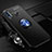 Silikon Hülle Handyhülle Ultra Dünn Schutzhülle Tasche Silikon mit Magnetisch Fingerring Ständer T05 für Huawei Honor 20 Lite Blau und Schwarz