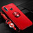 Silikon Hülle Handyhülle Ultra Dünn Schutzhülle Tasche Silikon mit Magnetisch Fingerring Ständer T05 für Huawei Honor 20 Lite Rot