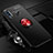 Silikon Hülle Handyhülle Ultra Dünn Schutzhülle Tasche Silikon mit Magnetisch Fingerring Ständer T05 für Huawei Honor 20 Lite Rot und Schwarz