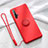 Silikon Hülle Handyhülle Ultra Dünn Schutzhülle Tasche Silikon mit Magnetisch Fingerring Ständer T06 für Huawei Honor 20 Rot